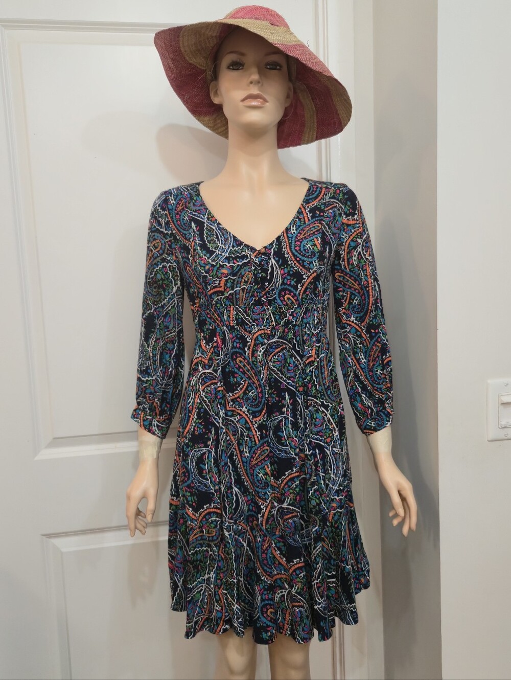 Maeve By Anthropologie Maplewood Paisley Long-Sleeve Dress Size XSP